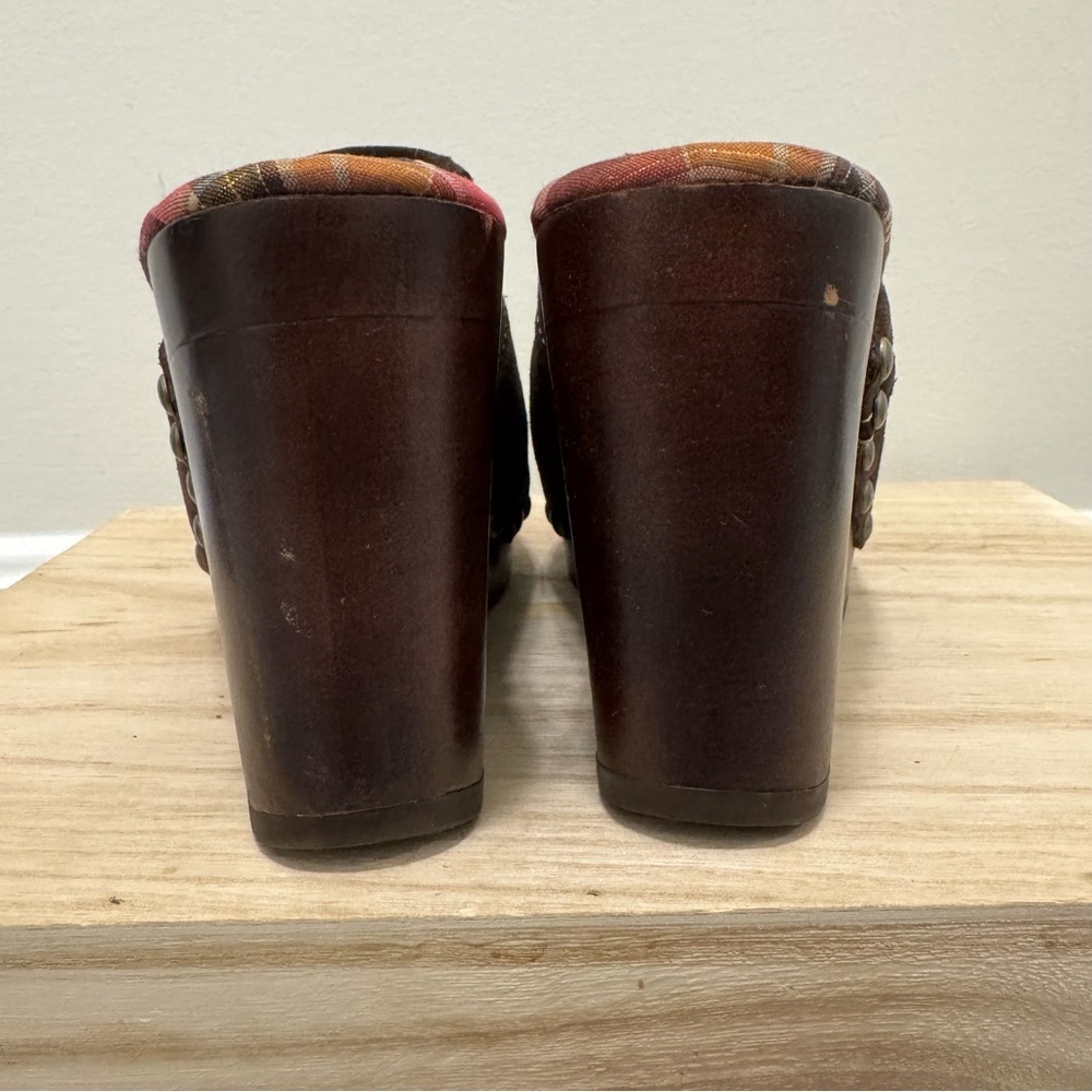 Rocket Dog Dark Brown Y2K Slip On Mule Wedge Heels 6 - Picture 4 of 7